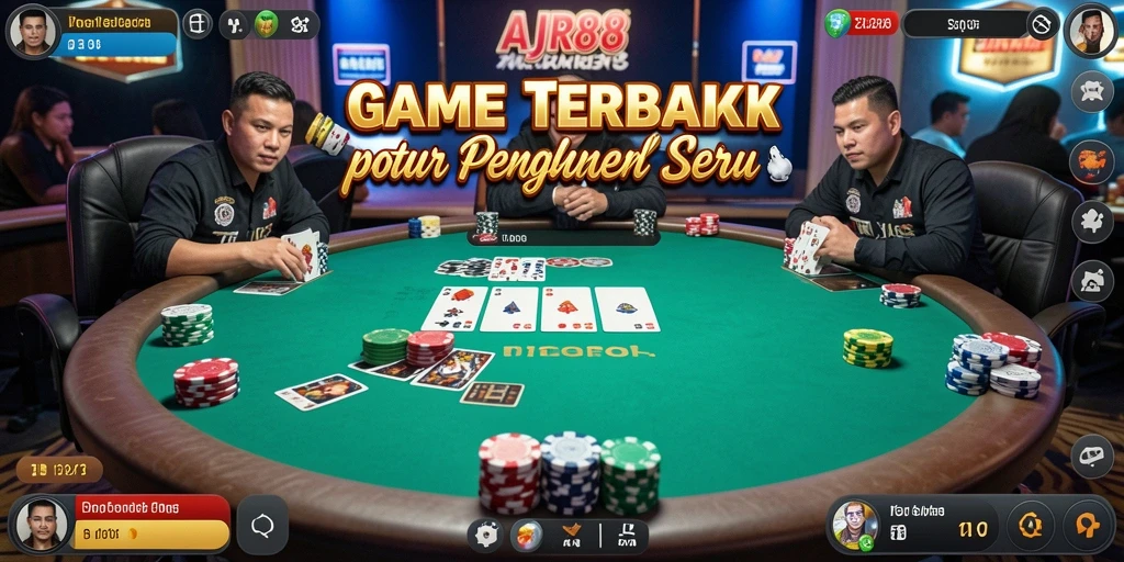 Screenshot utama AJR88 menunjukkan suasana permainan Poker yang mendebarkan dan interaktif.