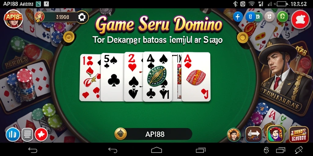Screenshot permainan API88 menampilkan suasana kompetitif dalam game Domino.