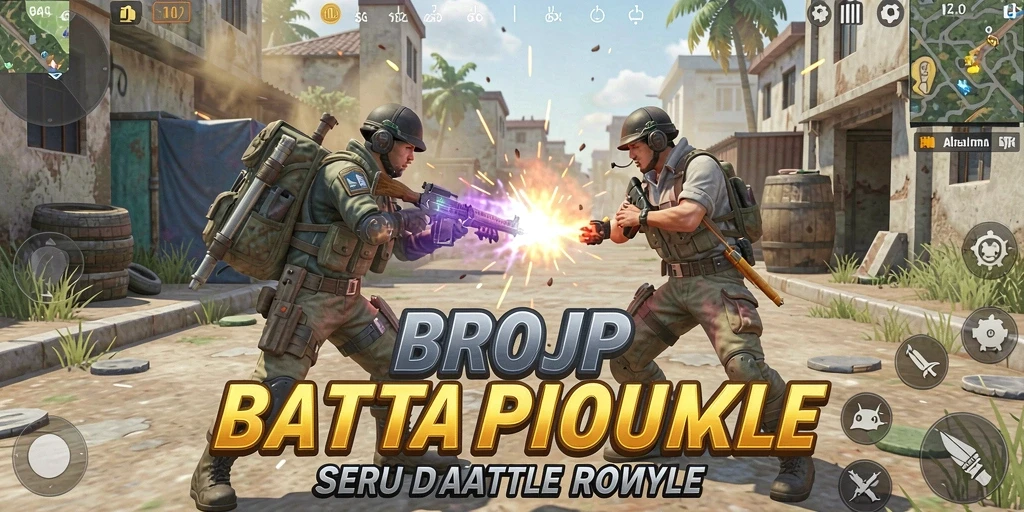 Tampilan gameplay BROJP yang seru dalam pertarungan Battle Royale.