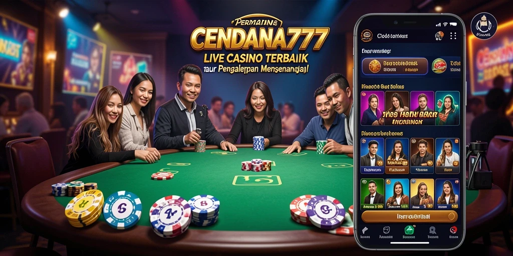 Screenshot CENDANA777 menampilkan dealer langsung dan permainan meja yang menarik.