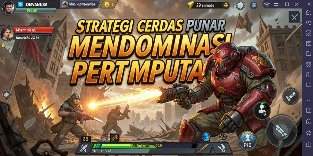 Tangkapan layar gameplay <strong>DEWANUSA</strong> menunjukkan pertarungan strategis yang mendebarkan.