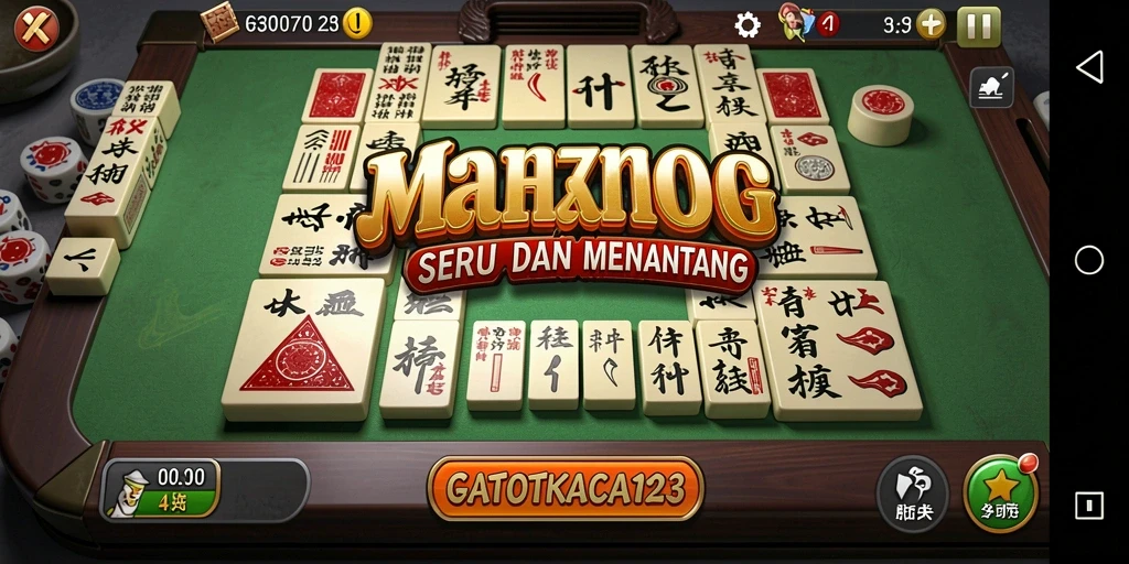Tangkapan layar permainan GATOTKACA123 menampilkan strategi Mahjong yang mendebarkan.