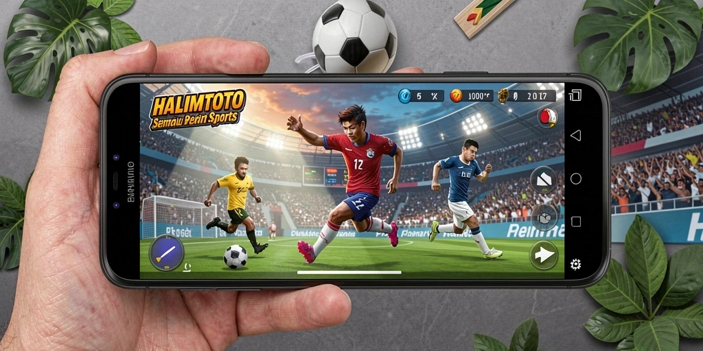 Screenshot gameplay HALIMTOTO menunjukkan aksi seru dalam olahraga.