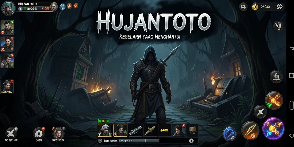 Tampilan gameplay HUJANTOTO yang menyeramkan dan penuh ketegangan.