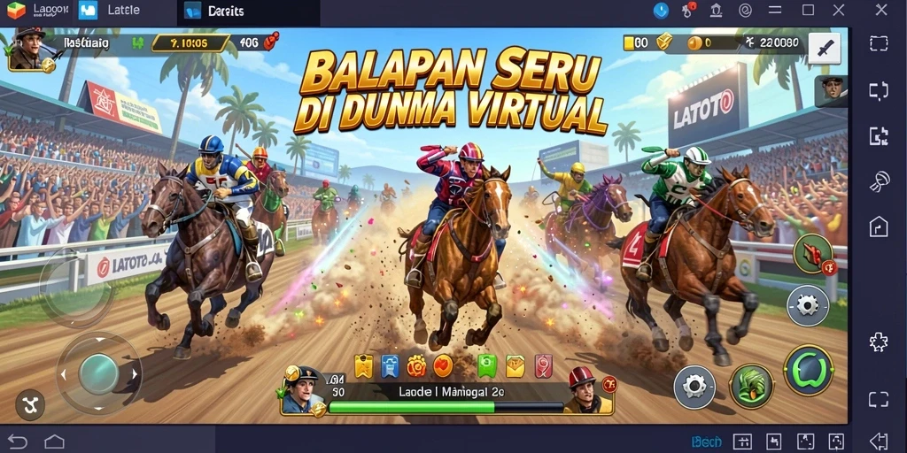 Tampilan gameplay LATOTO yang seru dan mendebarkan di lintasan balapan.