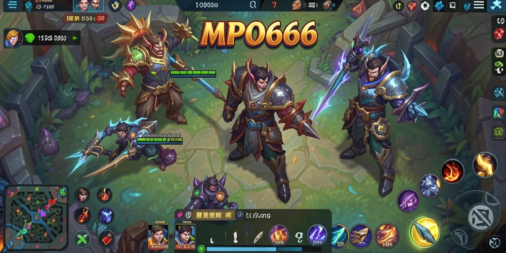 Screenshot MPO666 menunjukkan aksi seru dalam pertempuran MOBA.