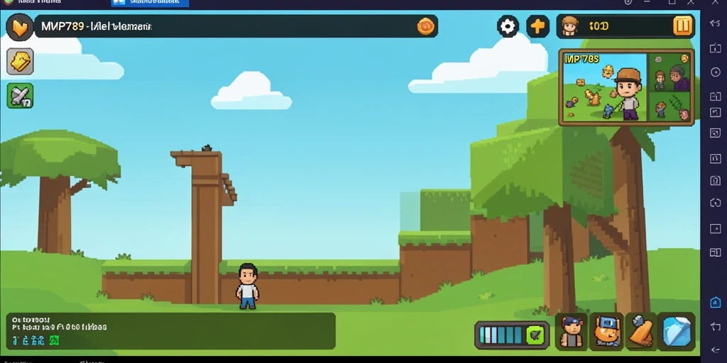Tampilan gameplay <strong>MVP789</strong> dengan karakter dan sumber daya yang berkembang.
