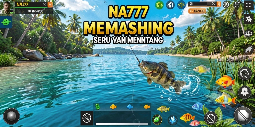 Screenshot NA777 menampilkan pemain sedang dalam aksi memancing ikan besar.