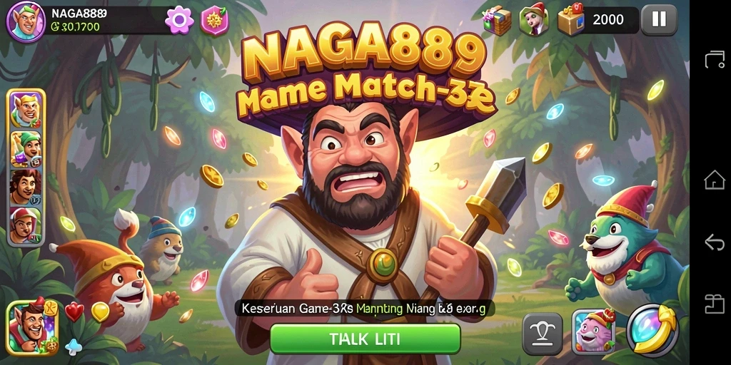 Screenshot NAGA889 menampilkan gameplay Match-3 yang menarik.