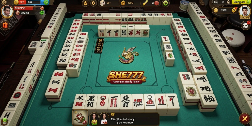 Screenshot gameplay <strong>SHE777</strong> menunjukkan aksi seru permainan Mahjong.