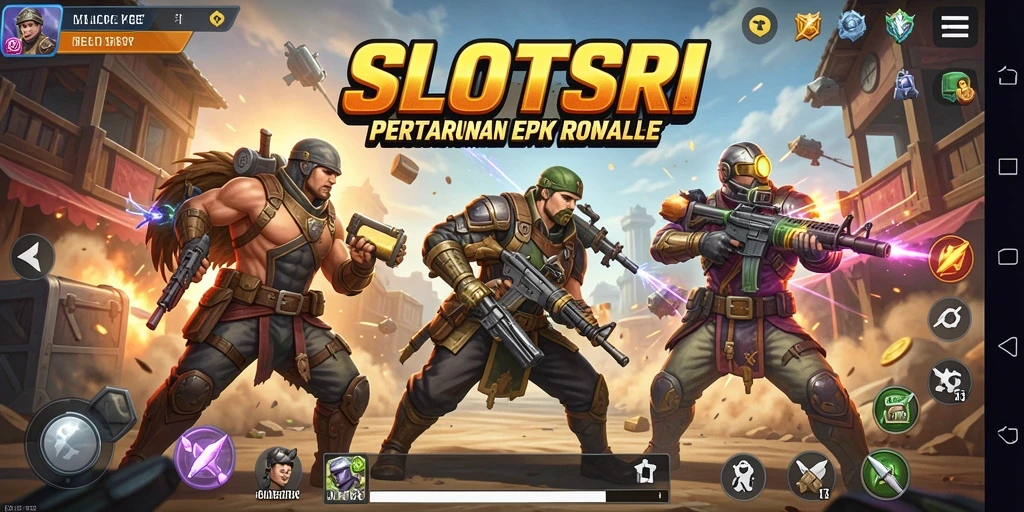Tangkapan layar SLOTSRI menampilkan pertarungan intens dalam arena Battle Royale.