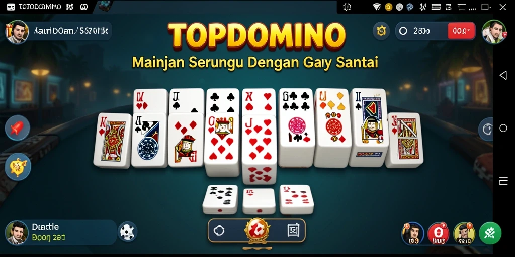 Tampak gameplay seru dalam permainan domino yang santai.