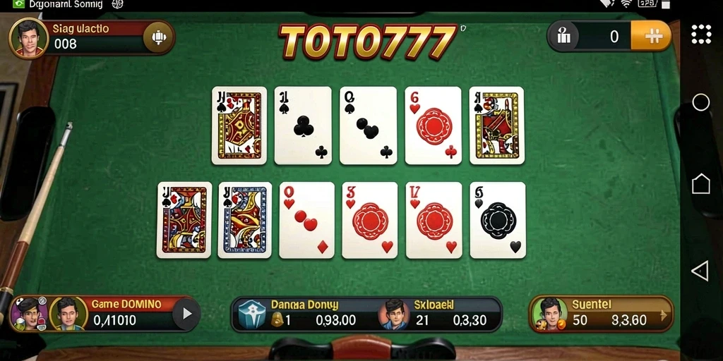 Screenshot TOTO777 menunjukkan gameplay Domino yang seru dan interaktif.