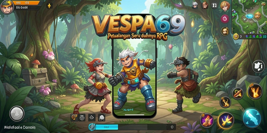 Tampilan gameplay VESPA69 yang mendalam dan menantang.